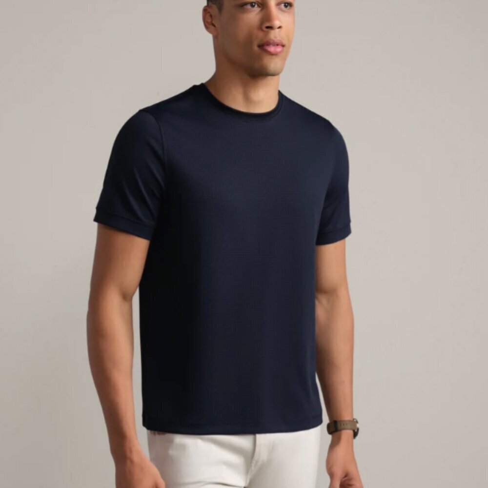 Rhone Short Sleeve Waffle Tech Tee Navy Mens Size Large